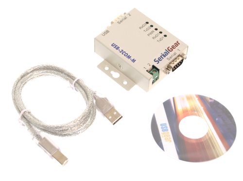 Metal Case DUAL PORT USB to Serial RS-232 DB-9 Adapter Cable
