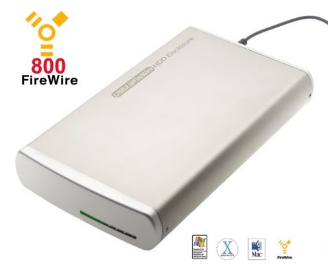 3.5 Inch HDD Aluminum Oxford 922 Firewire 800 + USB 2.0 Drive Enclosure