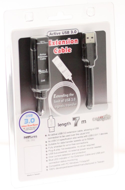 USB 3.0 extension cable 22ft. (7-Meter) A-Male to A-Female with Power Input