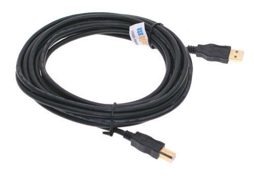 Gold Plated 15ft. USB 2.0 Hi-Speed A to B Device Cable Black