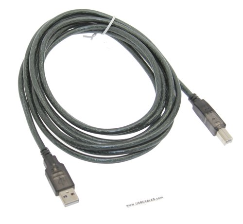 USB 2.0 Hi-Speed A to B Device Cable 10ft. Translucent/Gray